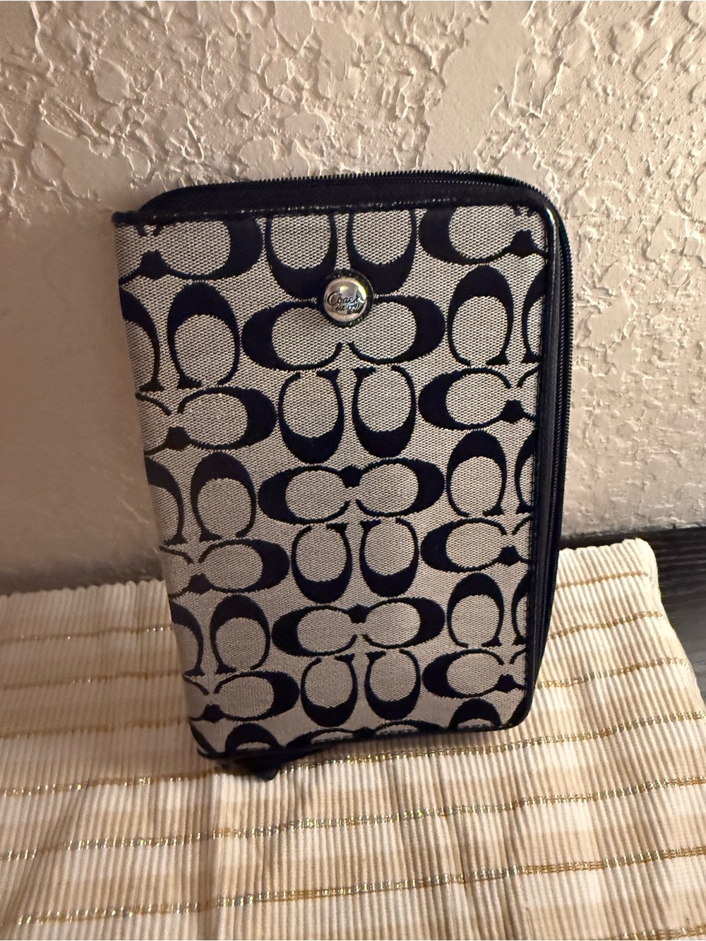 Coach Navy blue Signature Zip Tech Organizer